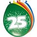 Folat Verjaardag leeftijd ballonnen 25 jaar - 24x - multi - 25 cm - feestartikelen/versieringen