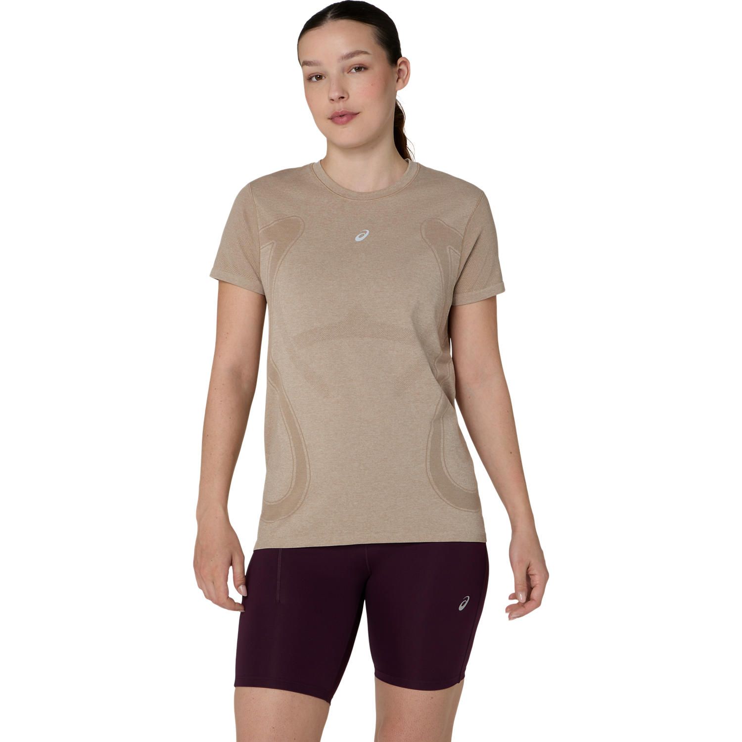 ASICS Road Seamless Hardloopshirt Dames - beige, Maat XL
