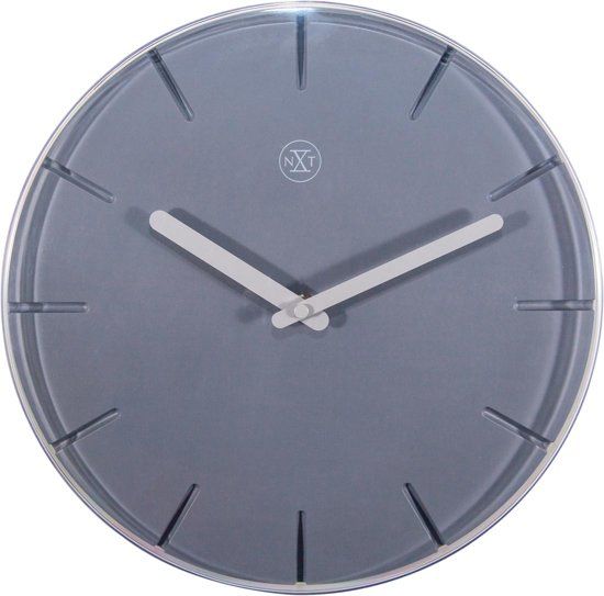 nXt Sweet - Klok - Rond - Ø29,5 cm - Grijs - Kunststof