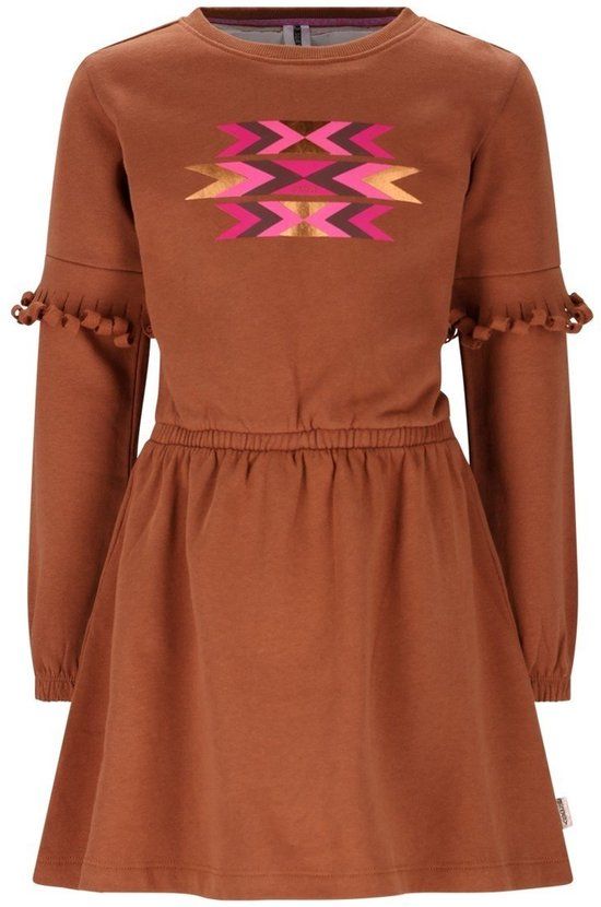 B.Nosy winter sweat jurk meisjes - bruin - Dynia