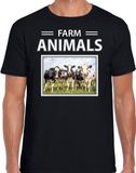 Bellatio Decorations Koe Dieren foto t-shirt - zwart - heren - farm animals - cadeau shirt Kudde koeien liefhebber M