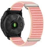 By Qubix - Geschikt voor Garmin bandje - 22mm Quickfit - Nylon Sport Loop bandje - Roze - Geschikt voor Garmin Fenix 7 / 6 / 5