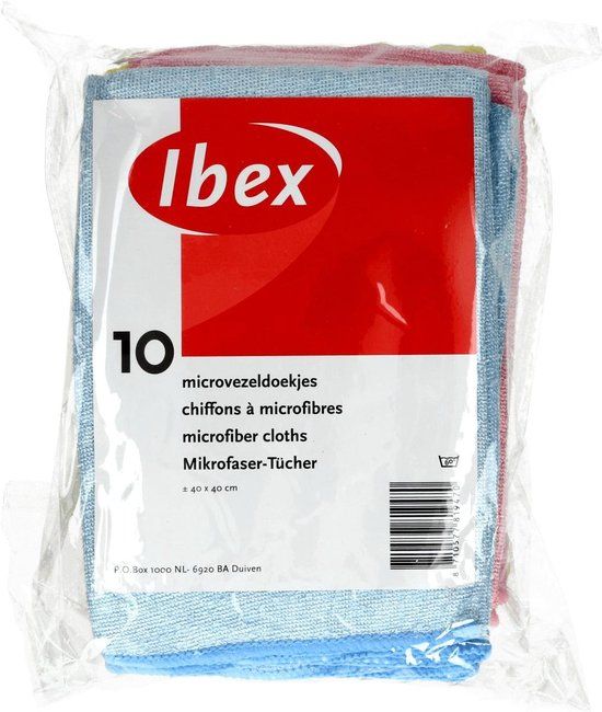 Ibex Microvezel Doek 38x40 cm 10 stuks - Multi