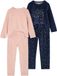 Vertbaudet Set van 2 lange velours pyjama's