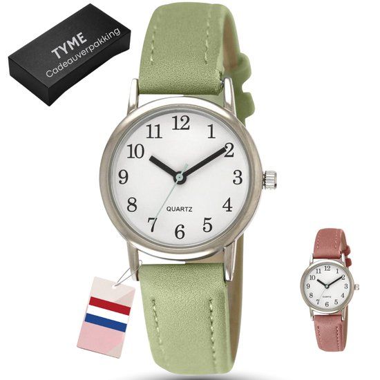 Tyme Santorini Dames Horloge - 27mm Wit/Groen