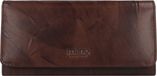 mano Leren Portemonnee Donna Aurona Long Wallet Darkbrown Donkerbruin