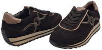 Softwaves Dory Africa Acero | Bruine Suède Dames Sneaker met Rits en Steunzolen - Maat 41