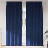 vidaXL Rideaux 2 pcs bleu foncé 140 x 260 cm velours