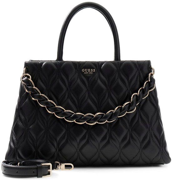 GUESS Maxine Girlfriend Satchel Black Zwart