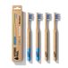 HYDROPHIL - Premium bamboe tandenborstel volwassenen middelzacht 4-pack (groen)