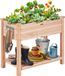 Bac de jardin surélevé en bois 33.9x18.1x30" Fleur Légume Herbe