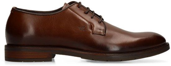 Van Lier Heren Donkerbruine Leren Veterschoenen Maat 45