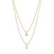 Brosway CHANT 14K vergulde PVD vergulde dubbele rij ketting roestvrij staal kraal 20 Inch BAH82