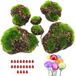 Boule 36pcs Mousse Artificielle et Pierres, Vert, Mousse