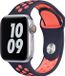 123watches.nl 123watches Dubbel Sport Band - Blauw Zwart Mango - Siliconen - Geschikt voor Apple Watch 38/40/41/42mm