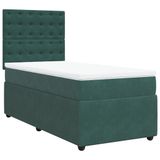 vidaXL Boxspringbed met matras, fluweel, donkergroen, 180x200 cm