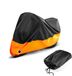 Holland Connections Housse de moto extérieure, imperméable et résistante au froid 210D Oxford Housse de garage intérieure, adaptée aux motos légères et scooters XXL (L*l*H : env. 245x105x125 cm) Orange/Noir