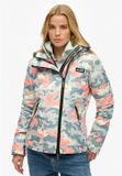 Superdry Mountain windjack à capuche pour femme - Imperméable - Polyester - Puritan Grey Camo - Taille UK12/EU40