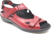 Durea 7258 215 3171 wijdte E Rode Kers Platte Sandalen Dames Maat 41