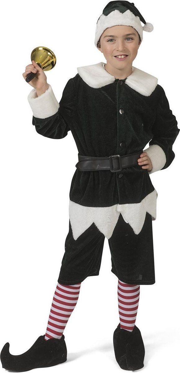 Funny Fashion Kerst & Oud & Nieuw Kostuum | Noordpool Kerstelf Hulpje Van De Kerstman | Jongen | Maat 140 | Kerst | Verkleedkleding