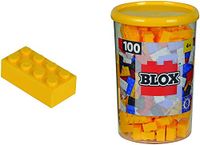 Simba 104118898 Blox, 100 gele bouwstenen voor kinderen vanaf 3 jaar, 8 stuks, inclusief doos, hoge kwaliteit, volledig compatibel met vele andere fabrikanten