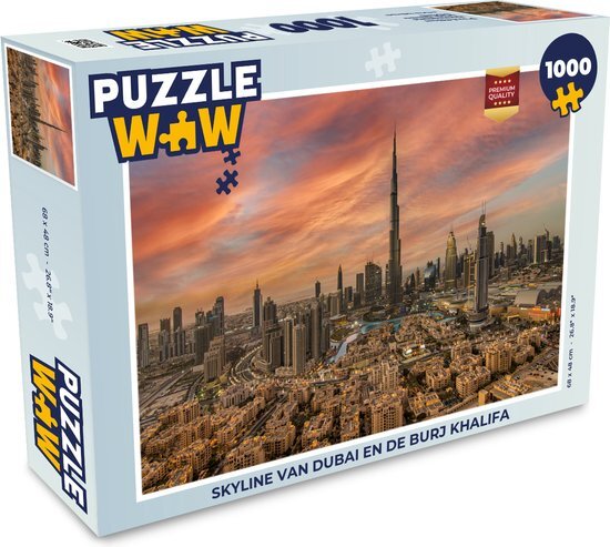 MuchoWow Puzzel Skyline van Dubai en de Burj Khalifa - Legpuzzel - Puzzel 1000 stukjes volwassenen