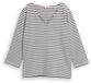 Tom Tailor - Chemise à manches longues à rayures - Taille S - blue offwhite stripe structure