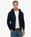 Superdry Sweat à Capuche Zippé Logo Vintage Brodé Bleu Marine Taille : L