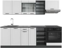 Vicco R-Line Complete keukeneenheid – 240 cm, WB Antraciet Landhuis wit/antraciet