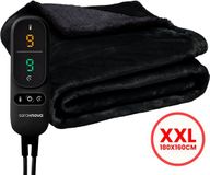 Seranova Couverture électrique XXL - 180x160 cm - Polaire Sherpa double face - Noir