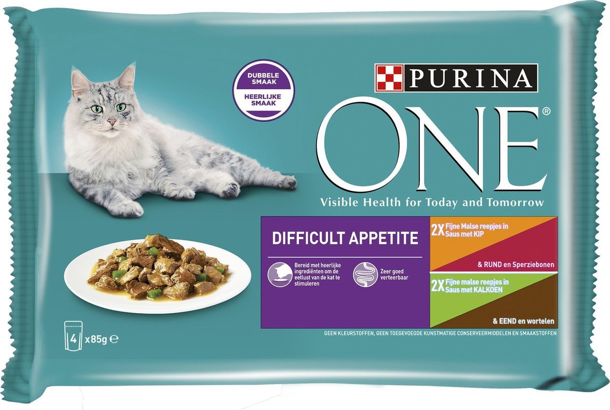 Purina One Difficult Appitite Kip - Kattenvoer - 48 x 85g
