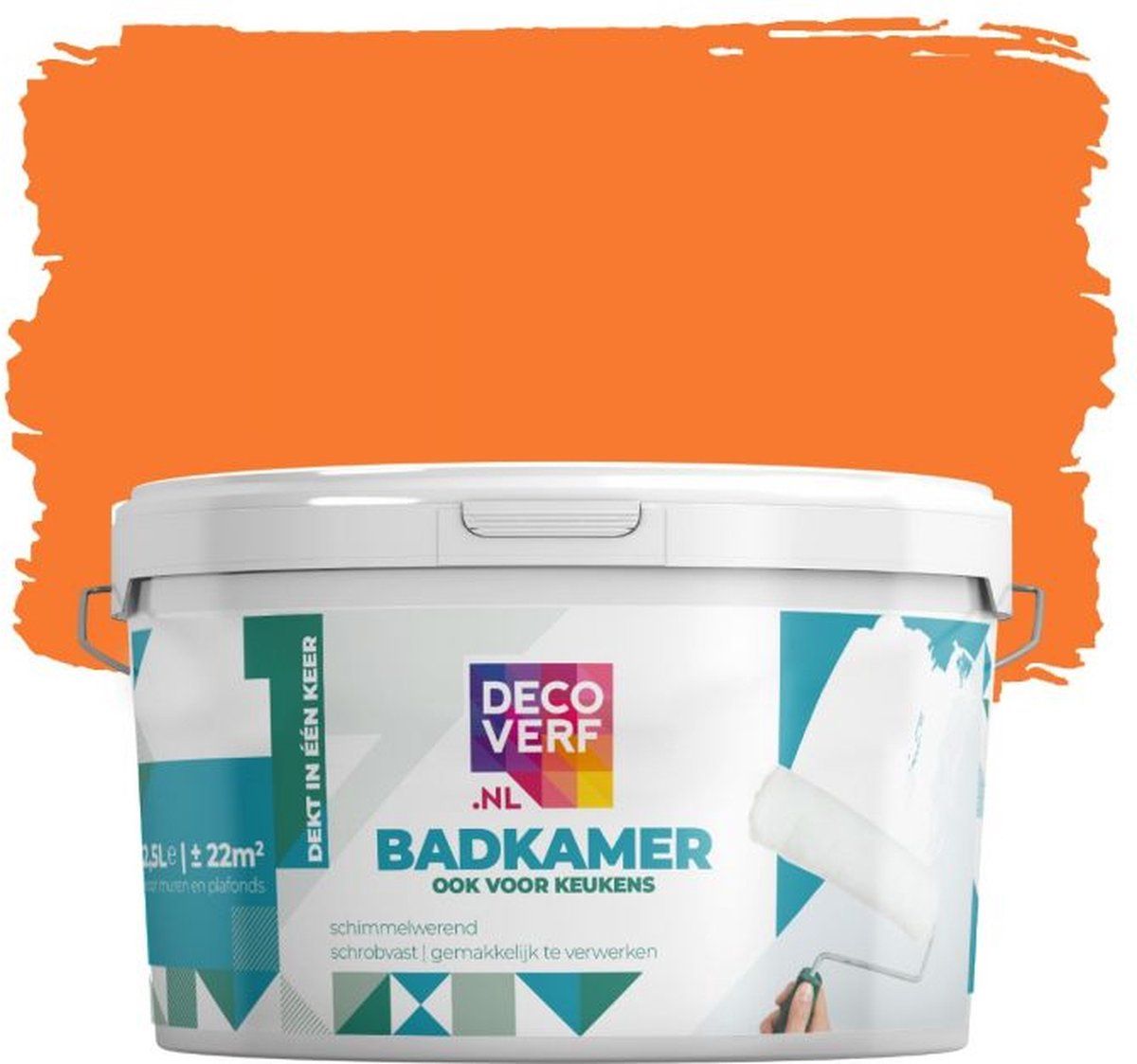 Decoverf.nl Decoverf badkamerverf 2.5L oranje - 8719743416826