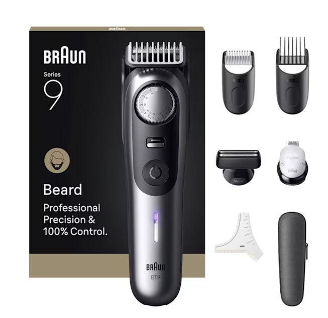 Braun Series 9 BT9520 Baardtrimmer - 52 Lengtestanden - Zwart/Grijs