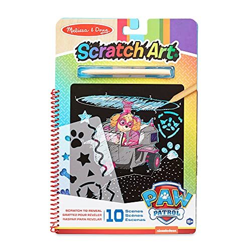 MELISSA & DOUG PAW Patrol Scratch Art Pad - Skye Color Reveal Travel Activity Pad