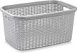 Plasticforte Wasmand - 35 liter - rotan - zilvergrijs - kunststof - 53 x 36 x 26 cm