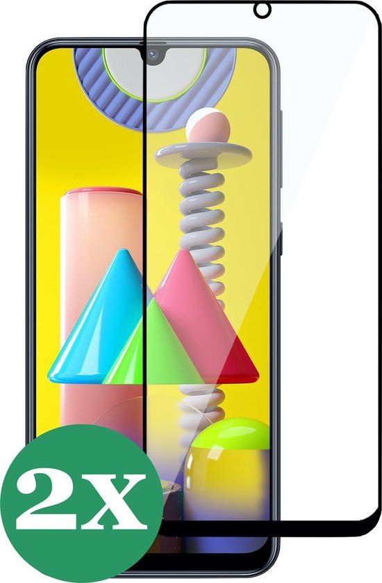 TechNow Screenprotector Samsung Galaxy M31 - Full Screen Protector Glas - 2 Stuks
