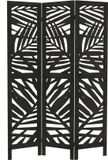 ML-Design | Kyoto-kamerscherm, 3-delig, van hout, 170 x 121 cm, zwart