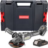 Procraft Industrial AG125Bbb accu haakse slijper 20 V 125 mm borstelloos + 1x accu 2,0 Ah + RHINO gereedschapskoffer - zonder oplader