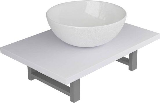 vidaXL 2-delige Badkamermeubelset keramiek wit