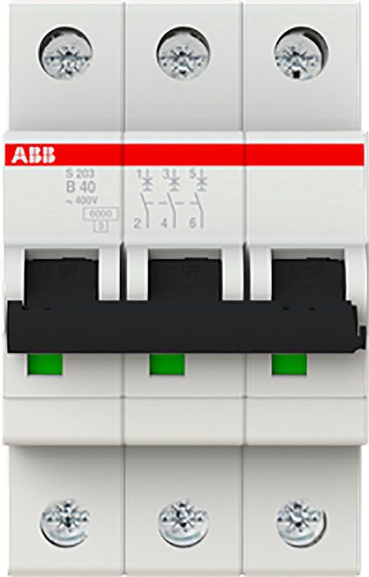 ABB S203-B40 zekeringautomaat - S200-3P - 40 A - B 2CDS253001R0405