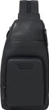Piquadro Sac bandoulière en cuir Mono Sling Bag Black Zwart