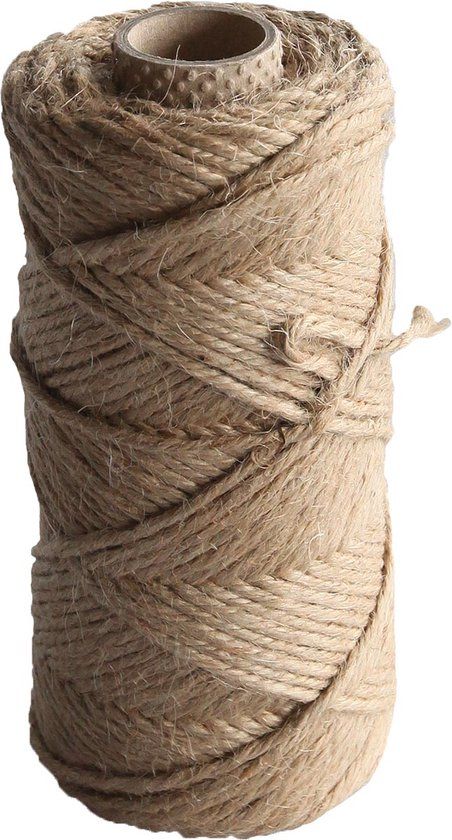 Merkloos Jute bindtouw - 75 m - naturel