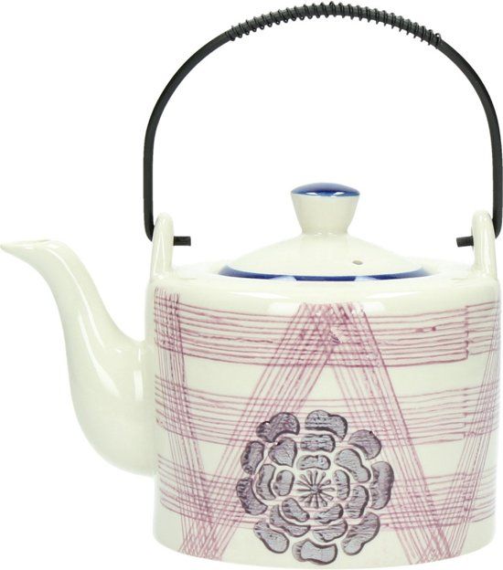 Pomax Vivica Theepot - 16.5x12x12 cm - Porselein