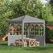 Prolenta Maison Exclusive Partytent zijwand, 2 stuks, 200 x 195 cm, lichtgrijs, PE en staal