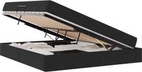 vidaXL Opbergbed met matras, zwart, 180 x 200 cm, fluweel