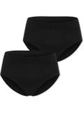 Schiesser Slip Unique Cotton Dames Zwart Effen 2 Stuks Katoen Elastaan Maat XL