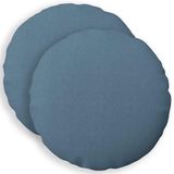 vidaXL - Taie d'oreiller - 2 pièces - HEERLEN - Bleu Jean - Ø 30 cm - Coton satiné