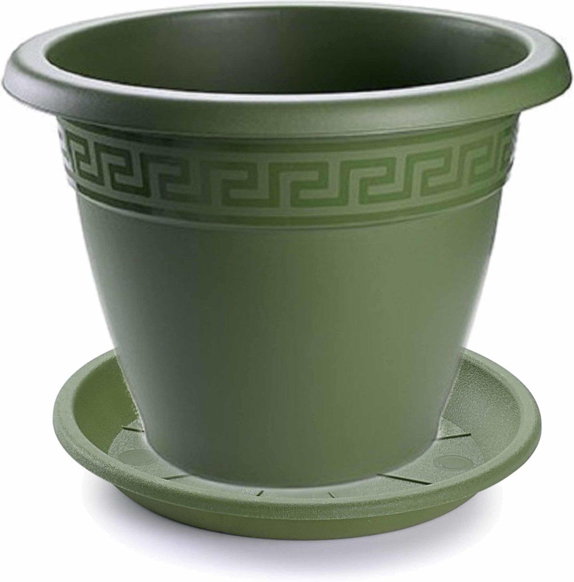 Forte Plastics Bloempotten - 3 stuks - Ø 25 cm - Donkergroen