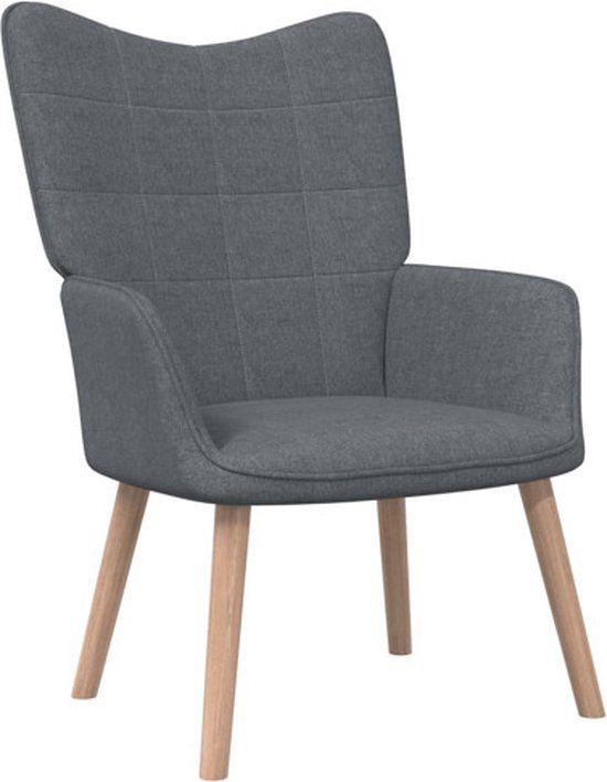vidaXL Relaxstoel Stof Donkergrijs