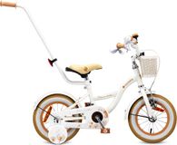 Sun Baby Flower Bike Kinderfiets voor Meisjes 12 inch Wit Beige